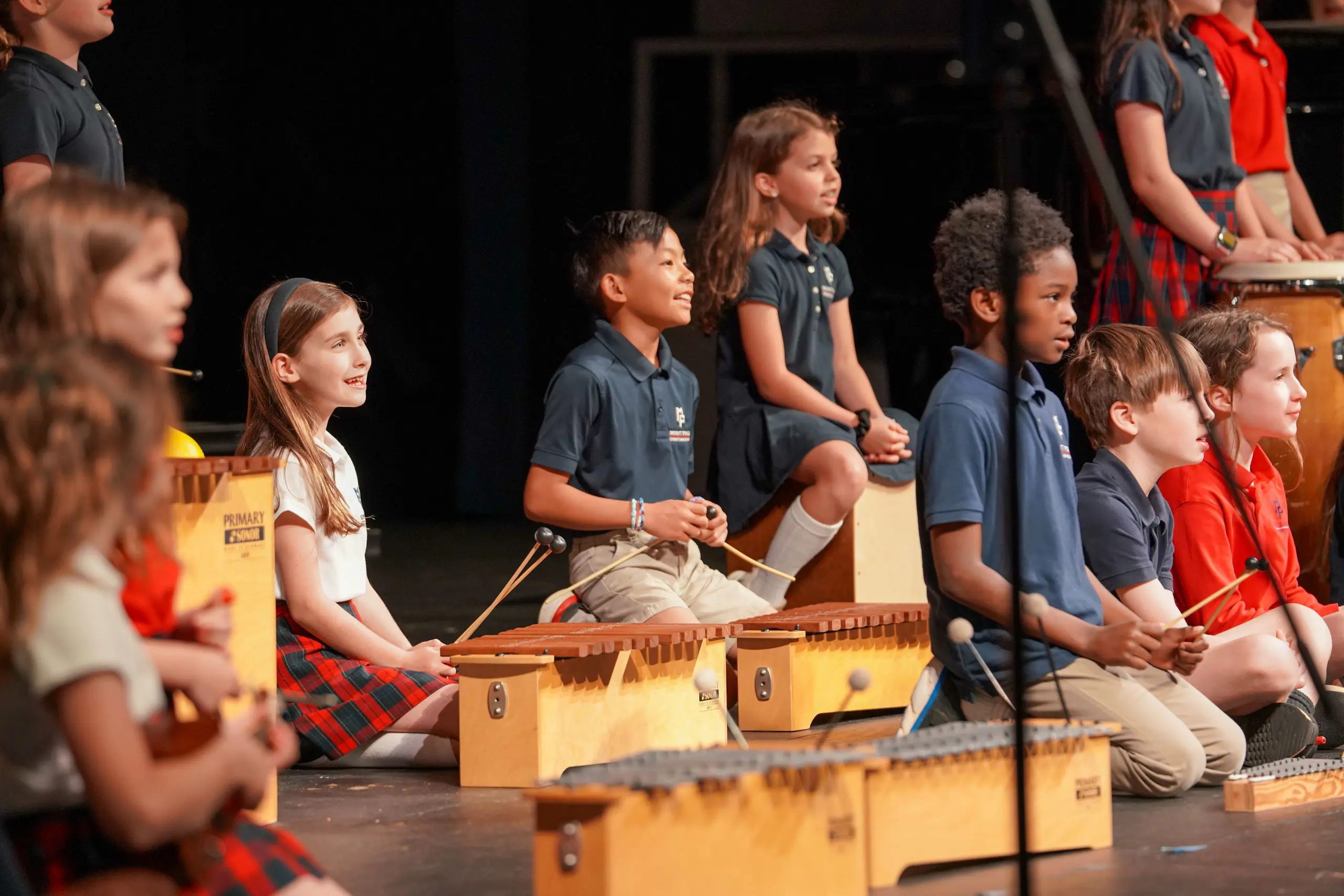 Group of children playing instruments