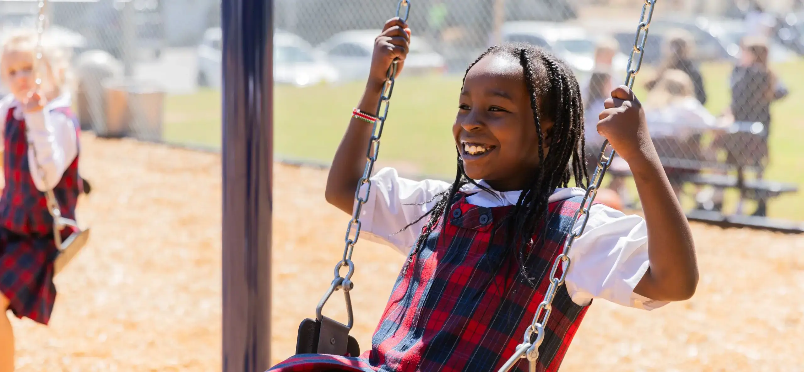 Student on a swing