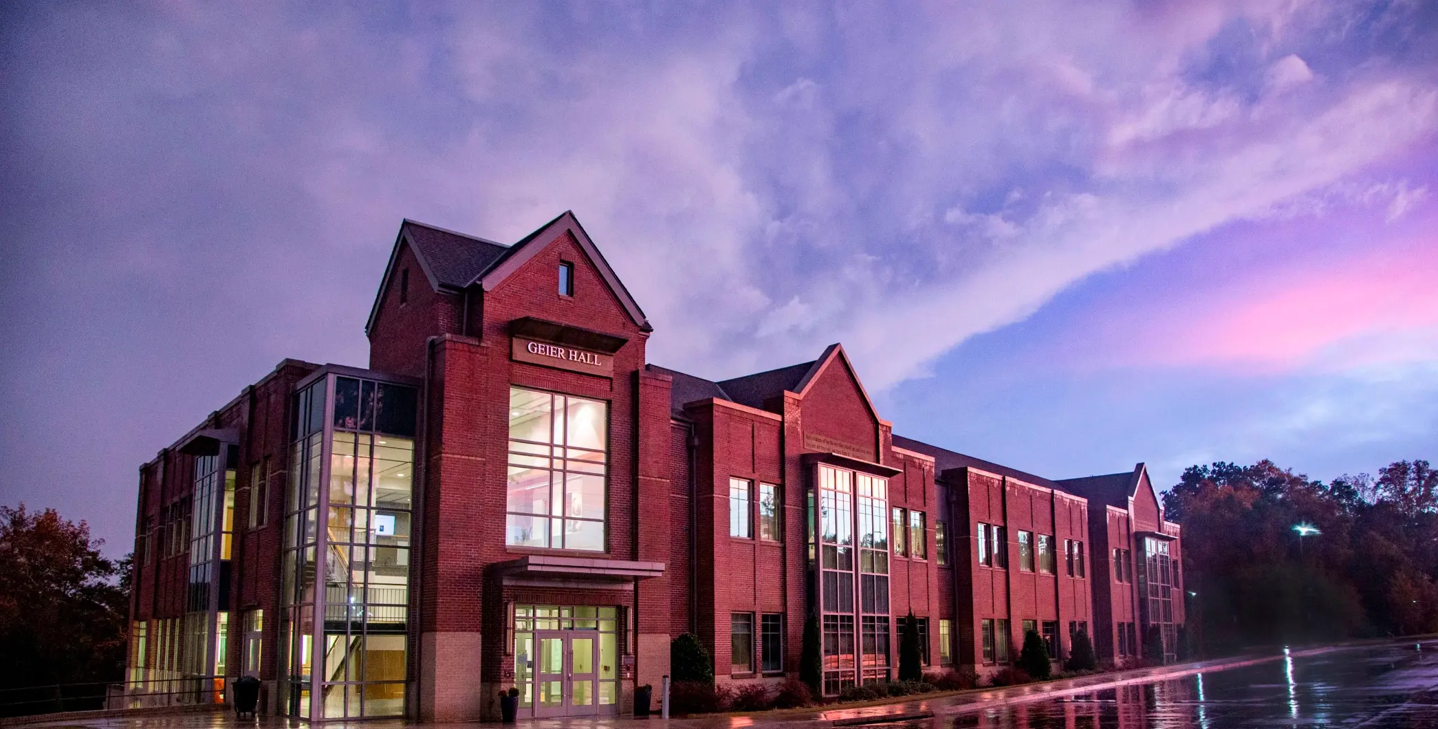 MPCS Geier Hall with sunset